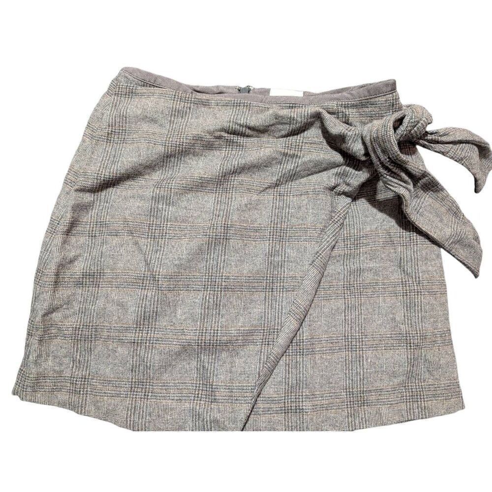 Aritzia Wilfred Wool cashmere blend front wrap-tie mini skirt size 2